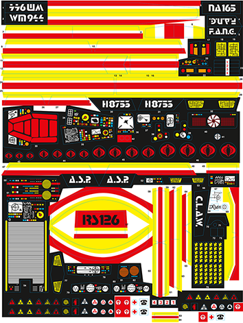 Cobra Master Sheet Stickers ACtion Force GI Joe